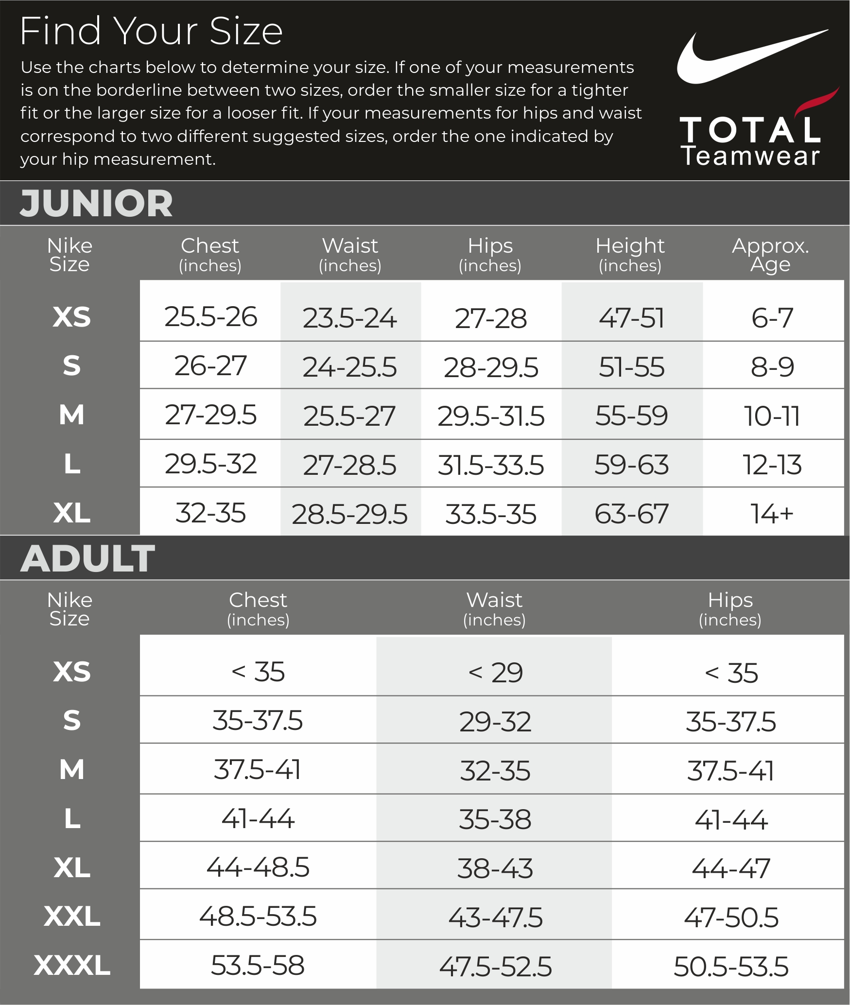 nike tech fleece sizing